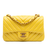 Mini Rectangular Classic Chevron Lambskin Single Flap